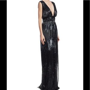 Burnett New York Deep V embellished gown